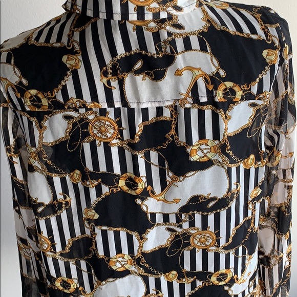 Forever XXI  Sheer Chain Link Blouse Size L - Picture 7 of 9